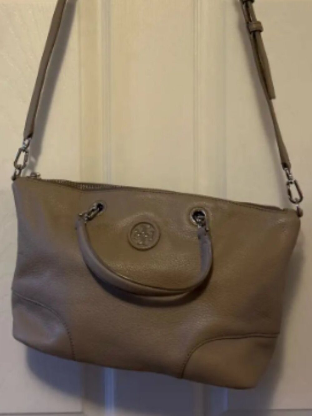 Tory Burch - grey leather handbag